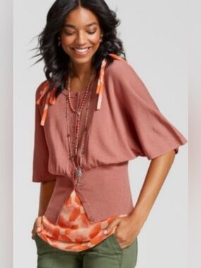 Cabi Kimono Cardigan in Brick Red - XL - Style 5284